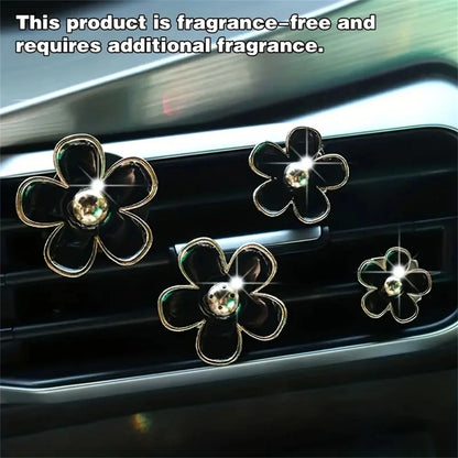 4pcs/set Small Car Air Outlet Perfume Decoration Clip Flower Daisy Design Car Interior Aromatherapy Fresheners Diffuser Access